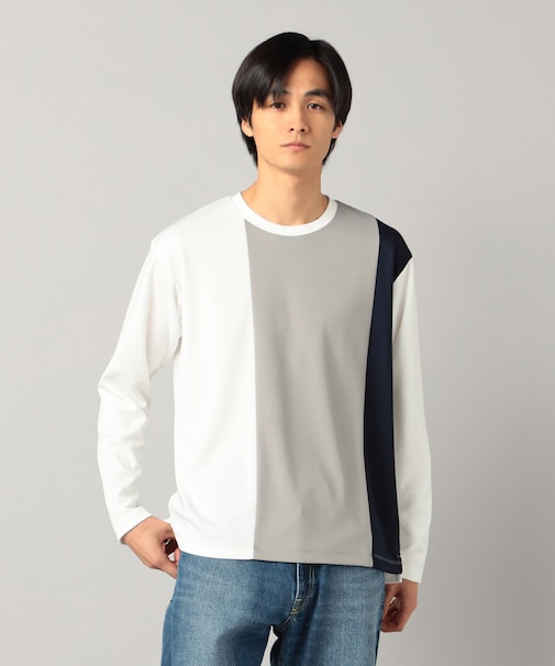 カラーブロック 長袖Tシャツ