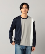 カラーブロック 長袖Tシャツ