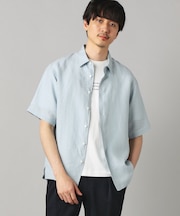 〔LIBECO 〕リネンブロード 半袖レギュラーカラーシャツ