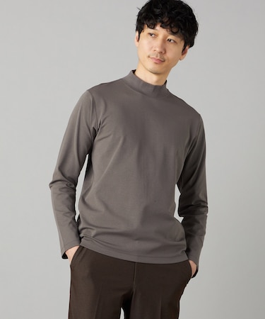 【吸水速乾】モックネック ロングスリーブ Tシャツ