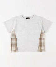チェック使い サイドポケットTシャツ