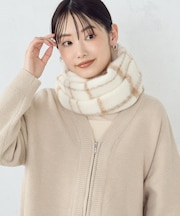 シャギーチェック ストール