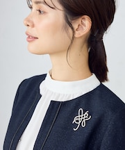 メッキニュアンス ラインブローチ