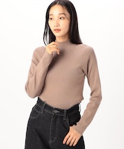 ベーシックリブ ハイネックニット