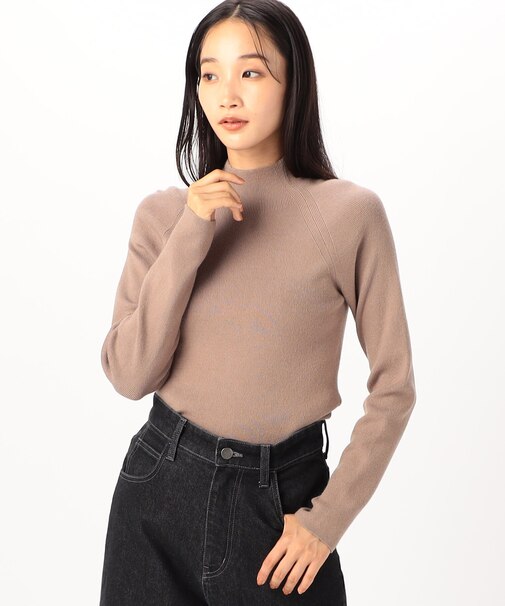 ベーシックリブ ハイネックニット