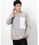カラーブロック パッチワーク クルーネックＴシャツ（長袖）