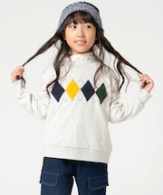 アーガイルモチーフ 長袖トレーナー