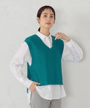 Vネックニットベスト