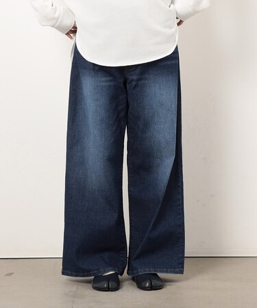ストレッチデニムワイドパンツ