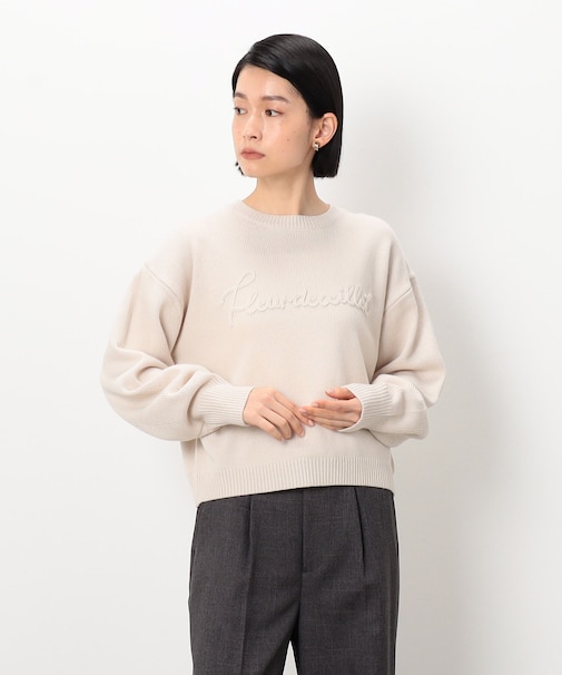 チェーンステッチ風 ロゴニット