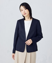 鹿の子ノーカラージャケット