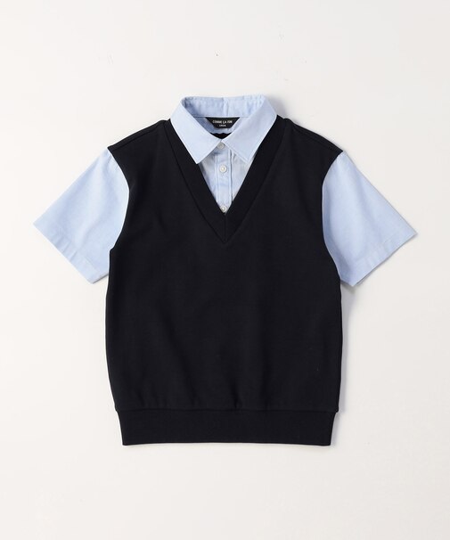 フェイクレイヤード 半袖シャツ(140-160cm)