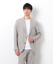 【セットアップ対応】リネンライク ポリエステル ジャケット