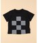 ギンガムチェック使い パッチワーク半袖Tシャツ(ベビーサイズ)