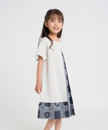 バンダナプリント 切り替え2WAYワンピース