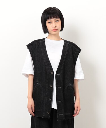 デニムフリンジベスト
