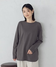 裾スリット ロングTシャツ