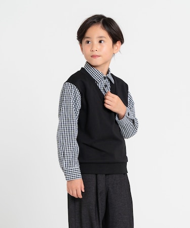 フェイクレイヤードシャツ (100-130cm)