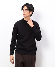 抗菌加工 スムース モックネックTシャツ