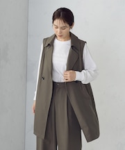【セットアップ対応】ポリエステルツイル ロングジレ