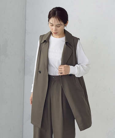 【セットアップ対応】ポリエステルツイル ロングジレ