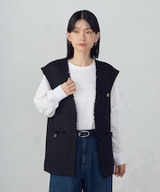 ファンシーツイード ロングジレ