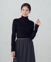 【マシンウォッシャブル】ベーシック タートルネックリブニット