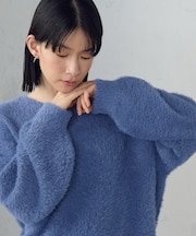 【ウォッシャブル】シャギー Vネックニット