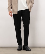 【スマートベーシックパンツ】両面起毛 ストレッチツイル テーパードスラックス