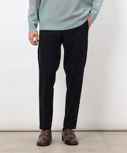 【スマートベーシックパンツ】両面起毛 ストレッチツイル テーパードスラックス