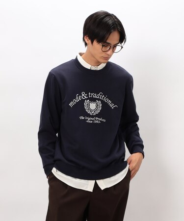 カレッジロゴ 刺繍プルオーバー