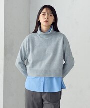 【ウォッシャブル】オフタートルニット