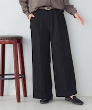【セットアップ対応】ポリエステルレーヨン ワイドパンツ
