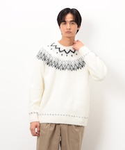 フェアアイル柄 シャギーニット