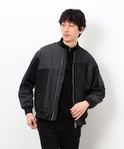 パッチワーク ツイード MA-1ブルゾン