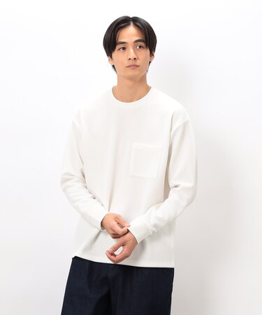 膨れジャカード 長袖Tシャツ