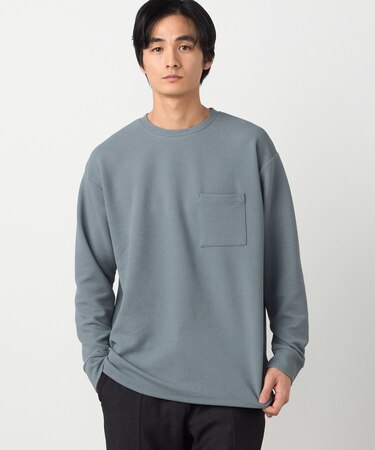膨れジャカード 長袖Tシャツ