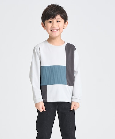 ブロッキング長袖Tシャツ