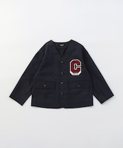 ワッペン付き ノーカラージャケット