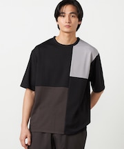 【吸水速乾】フェイクレイヤード ブロッキングTシャツ