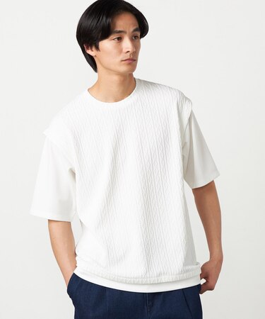 ケーブルレイヤードTシャツ
