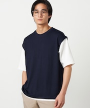 ケーブルレイヤードTシャツ