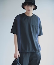 ライトウエイトポリエステル ブロッキング 布帛Tシャツ