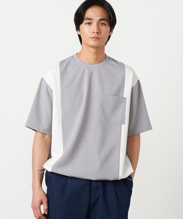 ライトウエイトポリエステル ブロッキング 布帛Tシャツ