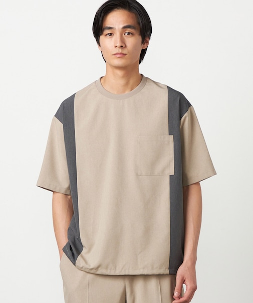 ライトウエイトポリエステル ブロッキング 布帛Tシャツ