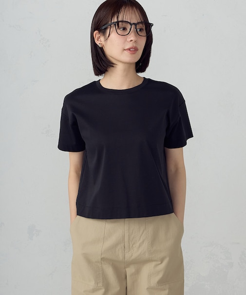 ボックスシルエット クロップド丈Tシャツ