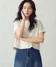 ボックスシルエット クロップド丈Tシャツ