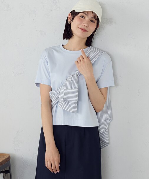 ボックスシルエット クロップド丈Tシャツ