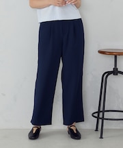 【美しいベーシックパンツ】麻調 ワイドパンツ