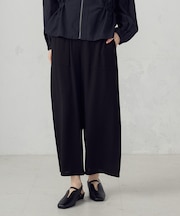 レーヨンポリエステル麻調スラブ ワークワイドパンツ